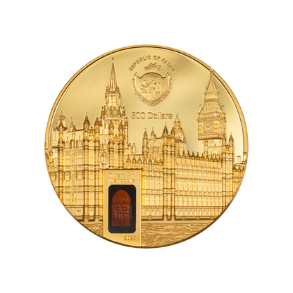 Palace of Westminster Tiffany Art Metropolis 5 Oz Gold Coin 2023