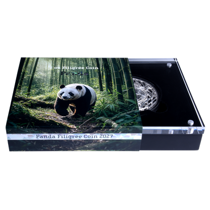 Panda Filigree 2 Oz Silver Coin 2027 MDM