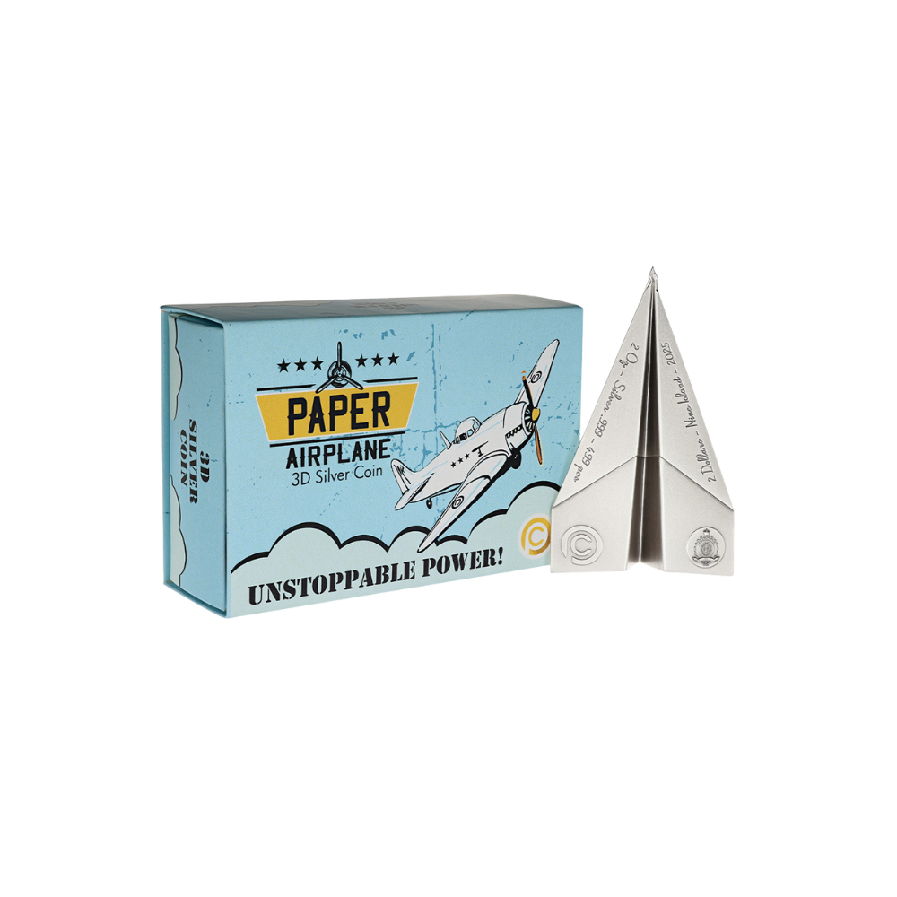Paper Airplane Folded Dreams 2 Oz Silver Coin