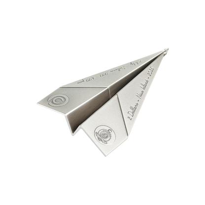 Paper Plane Coin Paper Airplane Folded Dreams 2 Oz Silver Coin - Power Coin