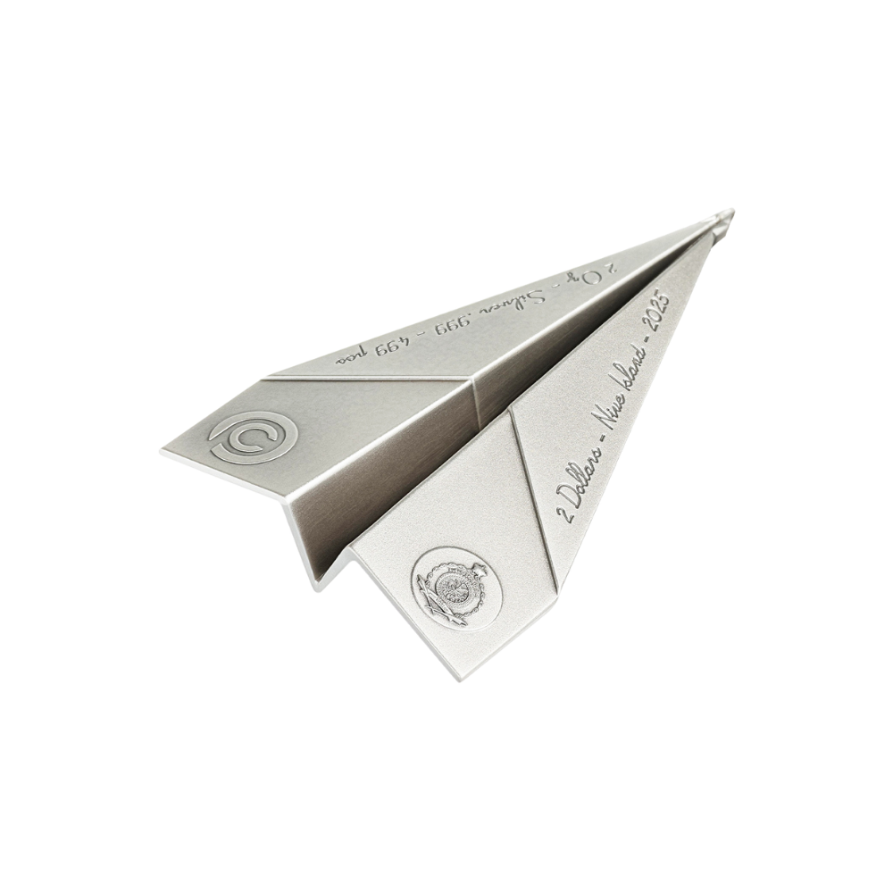 Paper Airplane Folded Dreams 2 Oz Silver Coin