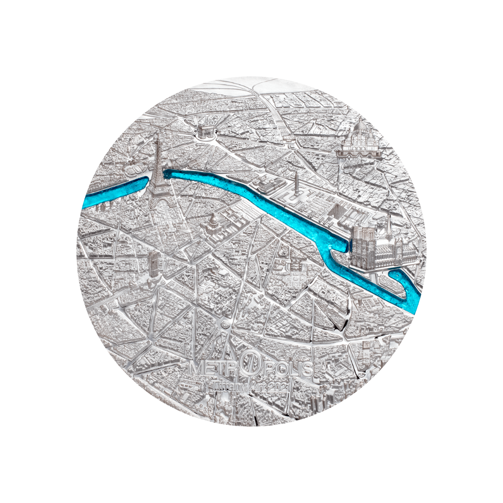 Paris Tiffany Art Metropolis 3 Oz Silver Coin 2021