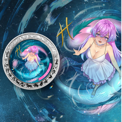 Pisces Anime Zodiac series 1 Oz Silver Coin 2025 popcoins