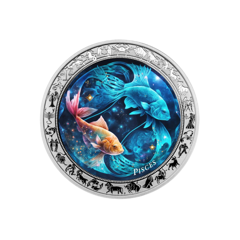 Pisces Space Zodiac series 1 Oz Silver Coin 2025 POPCOINS