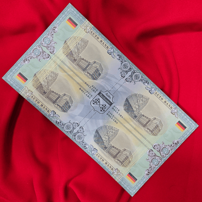 Porsche Auto Fantasy Note – Limited Uncut Sheet of 4 Iconic Collectible Banknotes
