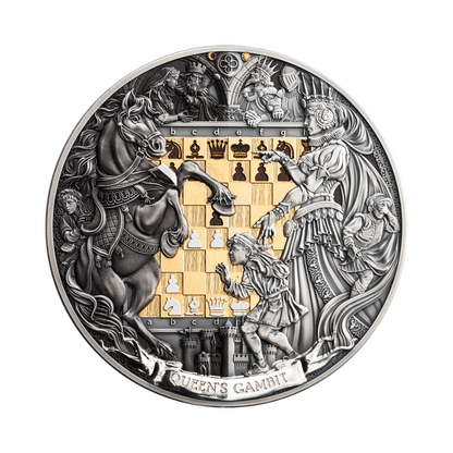 Queen Gambit Chess Battle 3 Oz Silver Coin 2026 Mint XXI