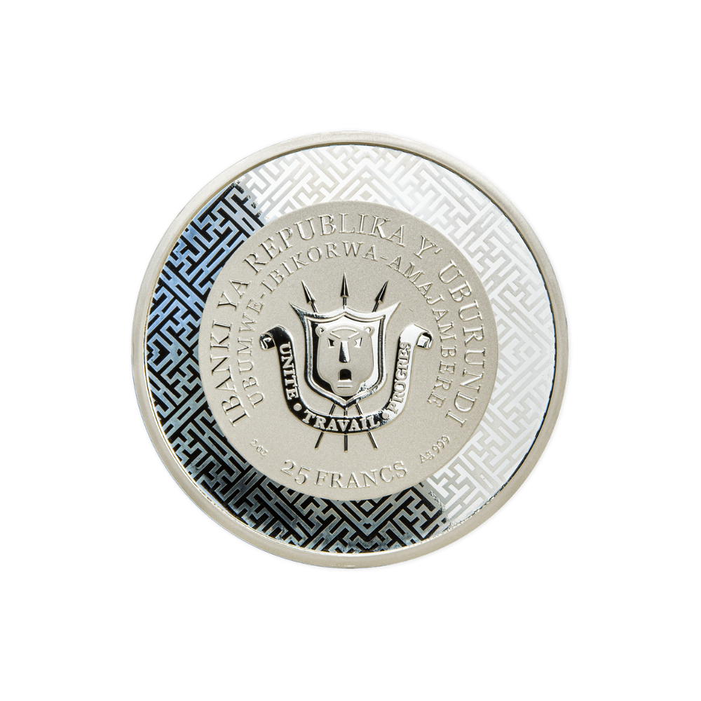 RABBIT Jade Chinese Lunar Year 2 Oz Silver Coin 25 Francs Burundi 2023