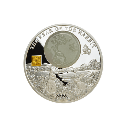 RABBIT Jade Chinese Lunar Year 2 Oz Silver Coin 25 Francs Burundi 2023