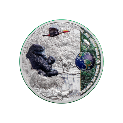 RAINFOREST Our Earth 2 Oz Silver Coin $10 Palau 2021
