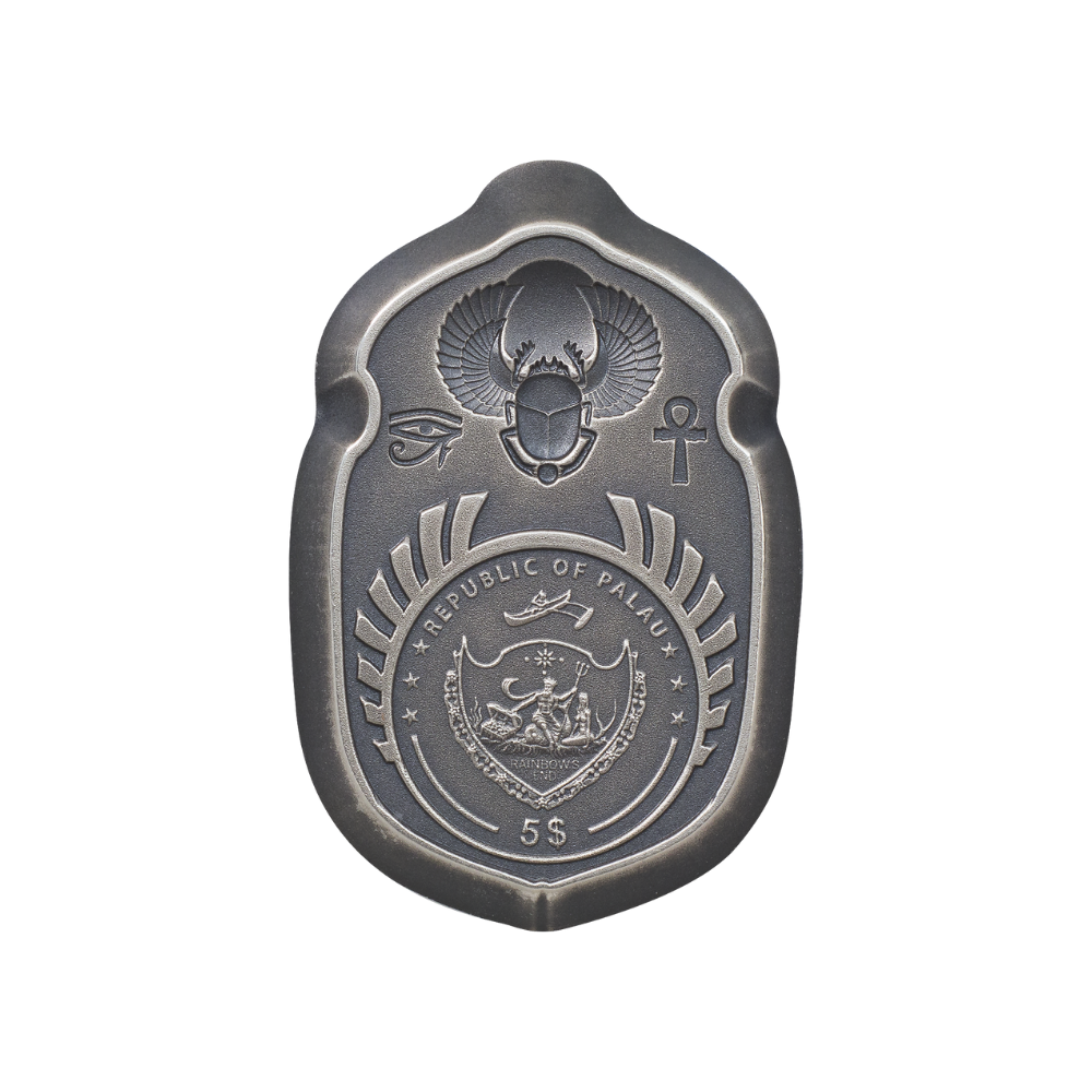 RAMSES II Scarab 1 Oz Silver Coin $5 Palau 2022