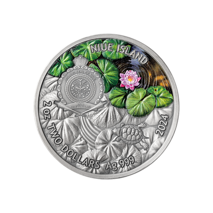 RED EARED TURTLE 2 Oz Silver Coin $2 Niue 2024