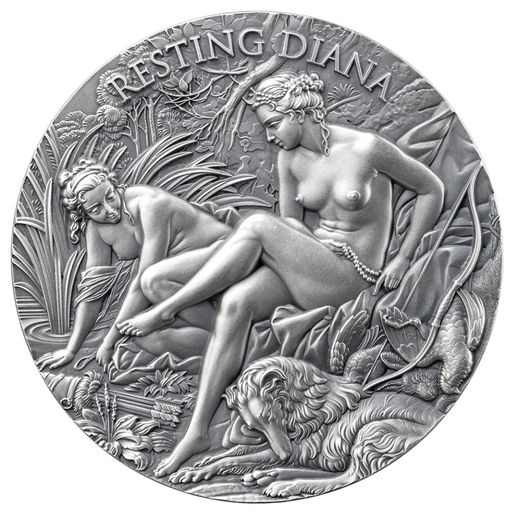 RESTING DIANA Celestial Beauty 2 Oz Silver Coin - PARTHAVA COIN
