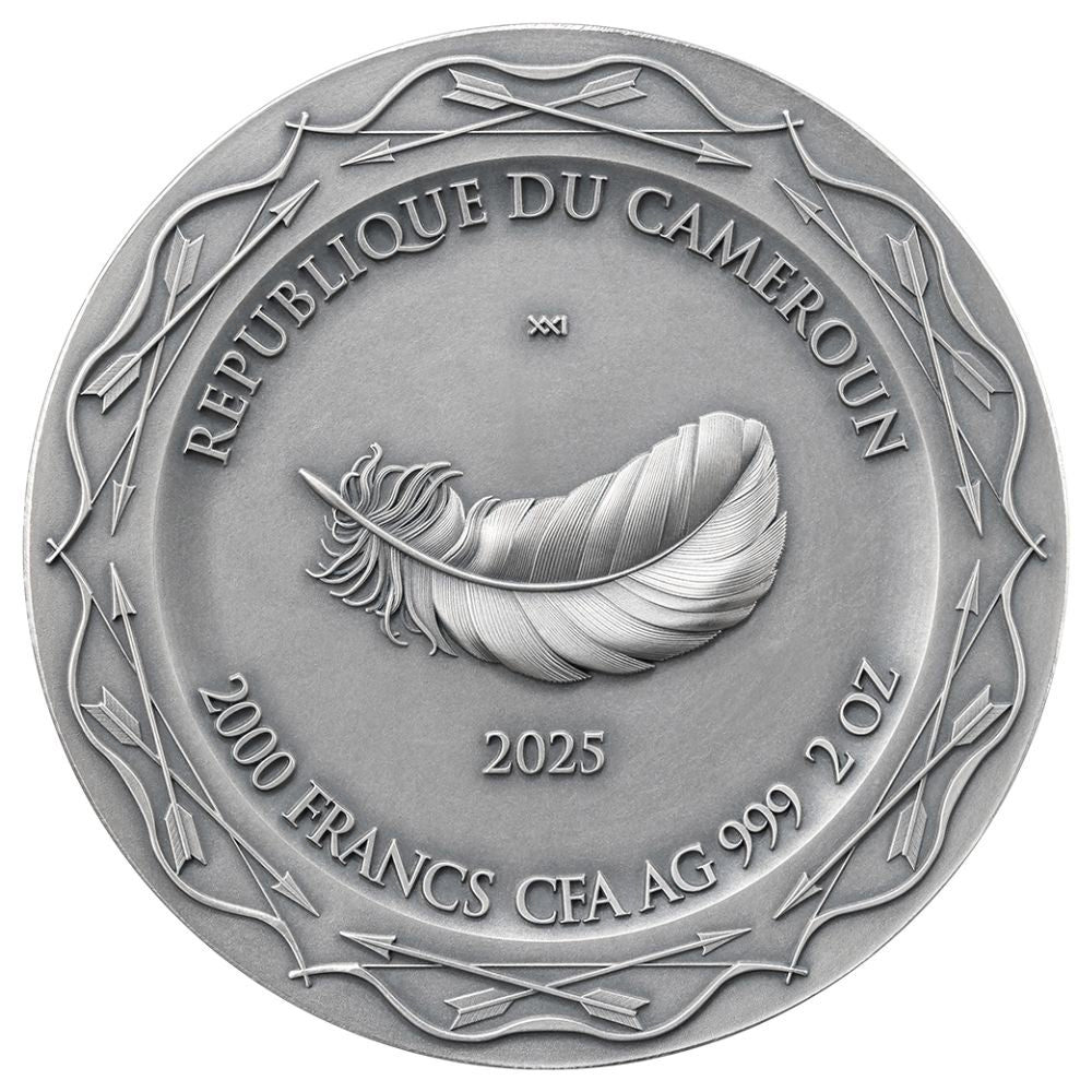 RESTING DIANA Celestial Beauty 2 Oz Silver Coin 2000 Francs Cameroon 2025