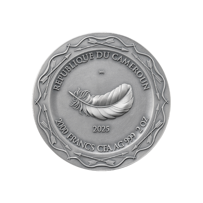 RESTING DIANA Celestial Beauty 2 Oz Silver Coin 2000 Francs Cameroon 2025