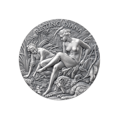 RESTING DIANA Celestial Beauty 2 Oz Silver Coin 2000 Francs Cameroon 2025