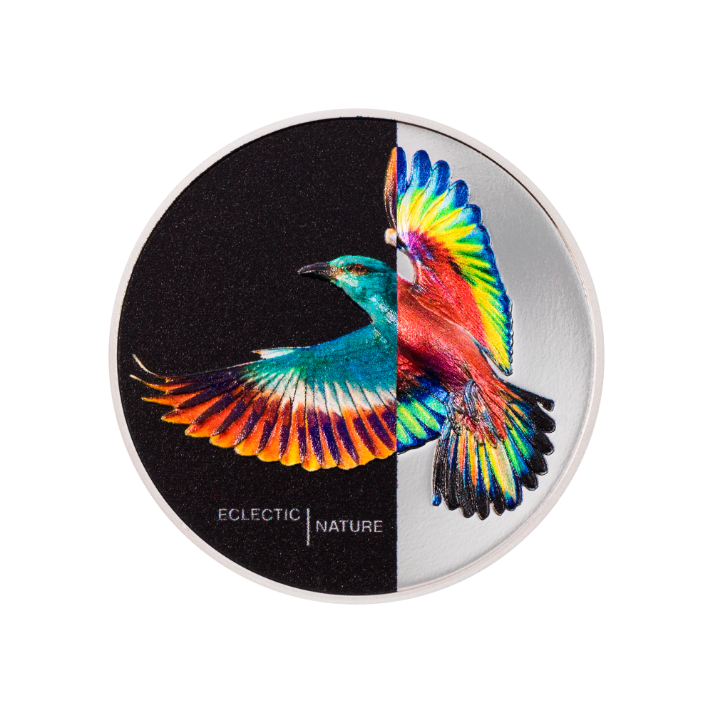 ROLLER Eclectic Nature Bird 1 Oz Silver Coin $5 Cook Islands 2022