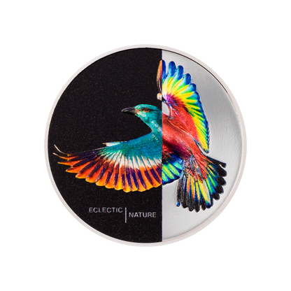 ROLLER Eclectic Nature Bird 1 Oz Silver Coin $5 Cook Islands 2022