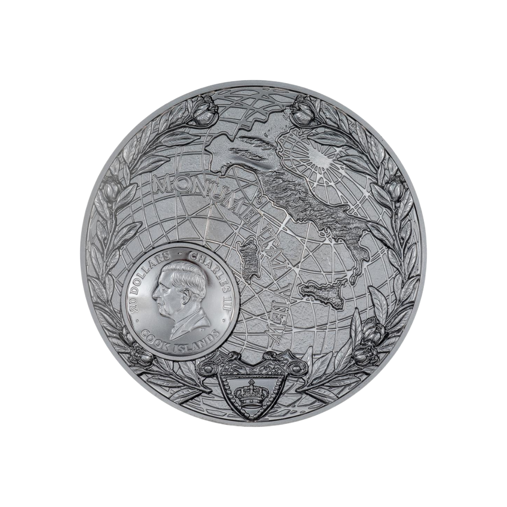 ROMA Monumental View Rome 3 Oz Silver Coin $20 Cook Islands 2024