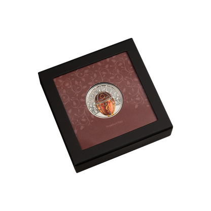 ROSEBUD FABERGE EGG Peter Carl 2 Oz Silver Coin 1000 Togrog Mongolia 2022