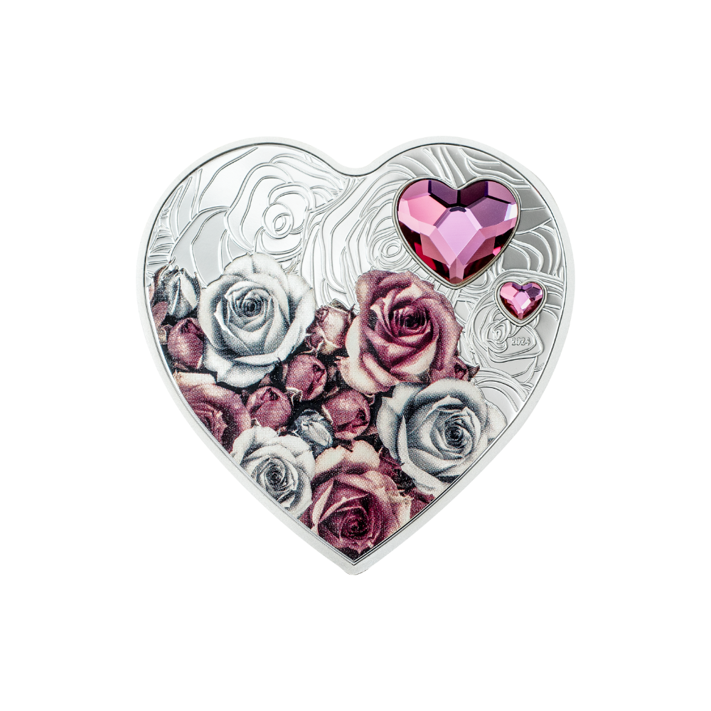 ROSES Brilliant Love Silver Coin $5 Cook Islands 2024