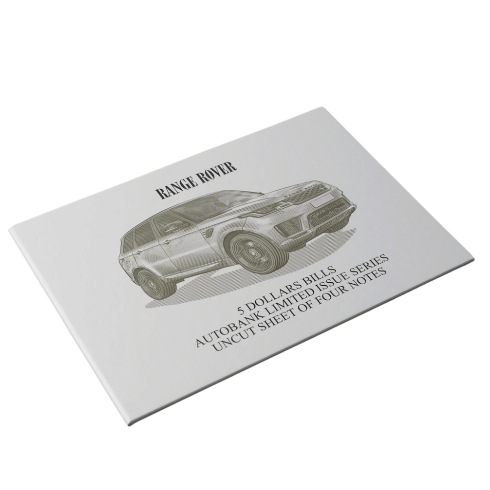 Land Rover Note Card Printable Range Rover Auto Fantasy Note Limited Series Uncut Sheet of Four Notes ...