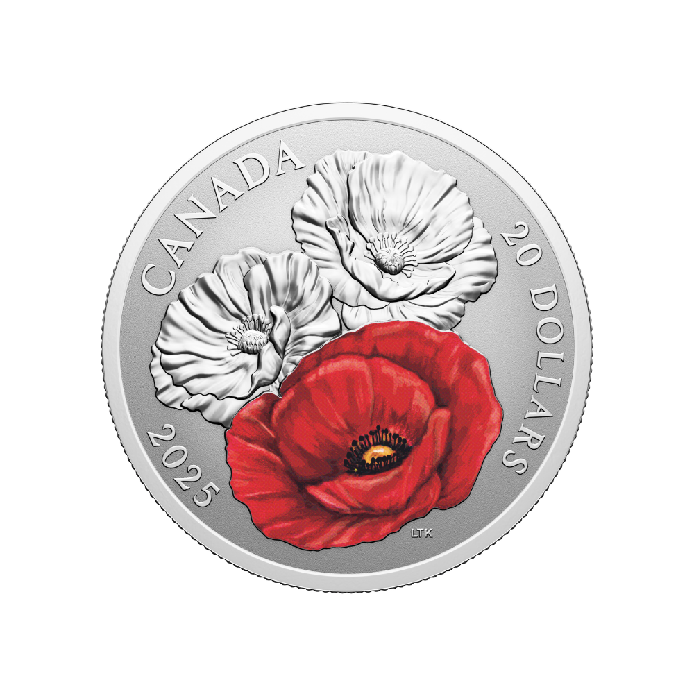 Remembrance Day 1 Oz Fine Silver Coin Canada 2025 Royal Canadian Mint