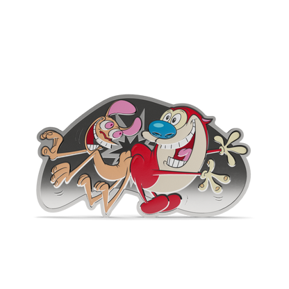 Ren & Stimpy Butt Bump Silver Collectible Coin