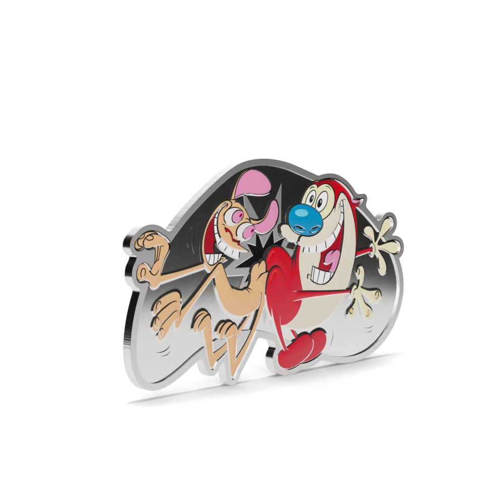 Ren & Stimpy Butt Bump Silver Collectible Coin