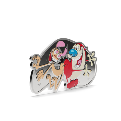 Ren & Stimpy Butt Bump Silver Collectible Coin