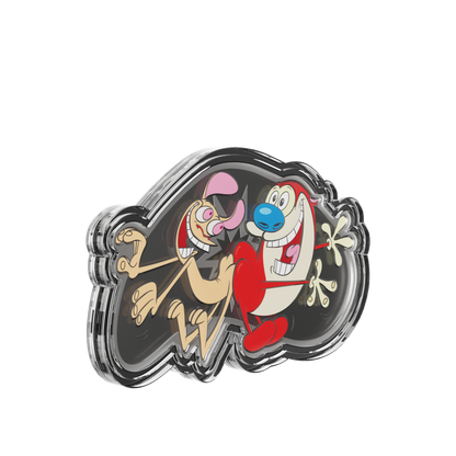 Ren & Stimpy Butt Bump Silver Collectible Coin