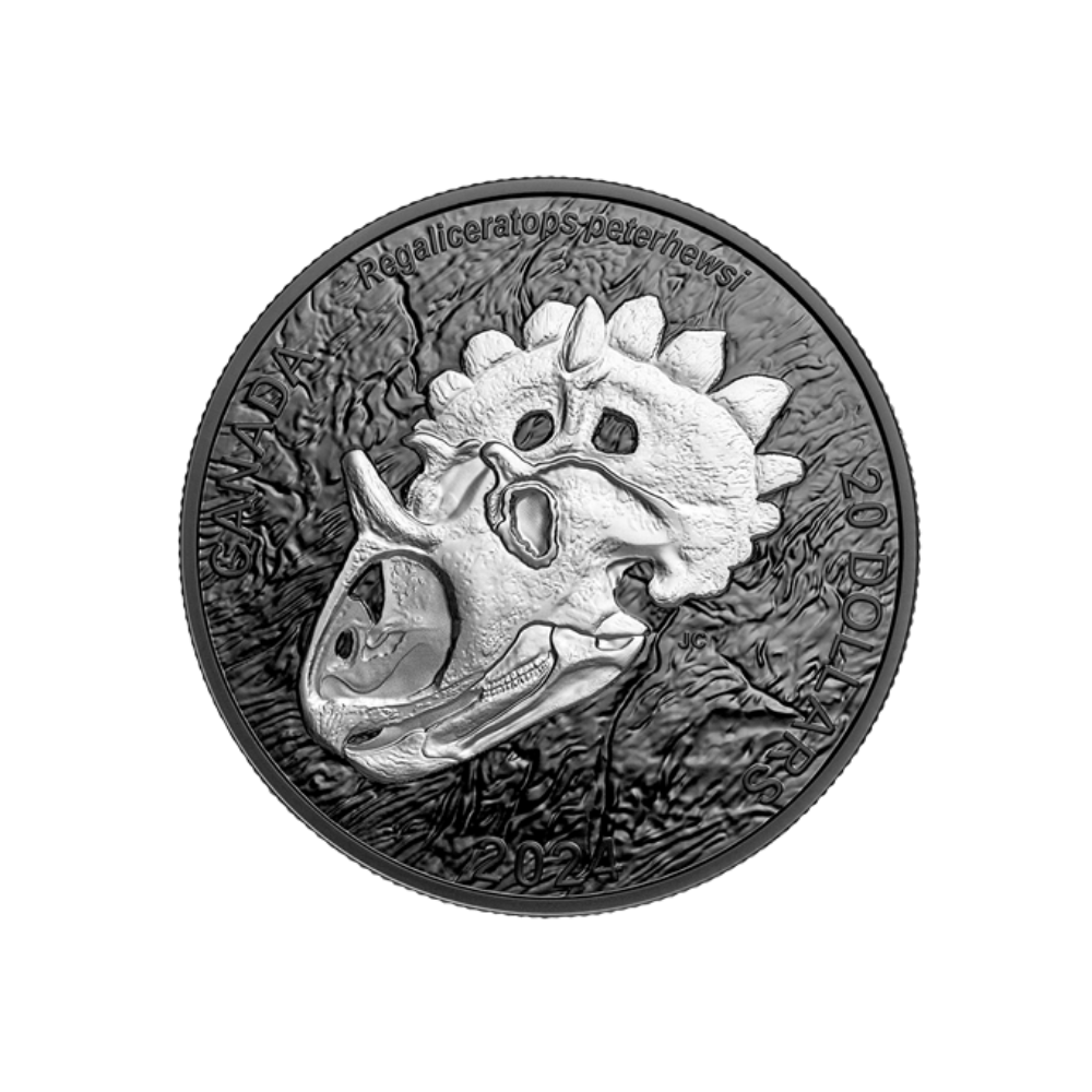 ROYAL HORNED FACE Discovering Dinosaurs 1 Oz Silver Coin $20 Canada 2024