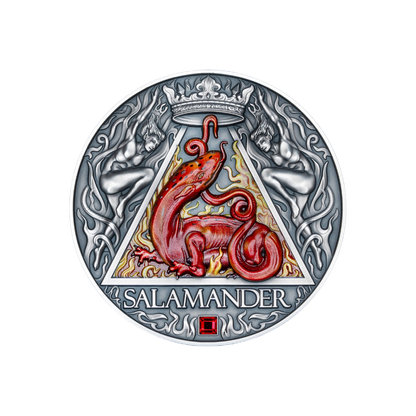 SALAMANDER Four Elementals 2 Oz Silver Coin 2000 Francs Cameroon 2024