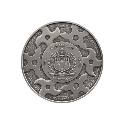 SAMURAI 5 Oz Silver Coin $10 Samoa 2024