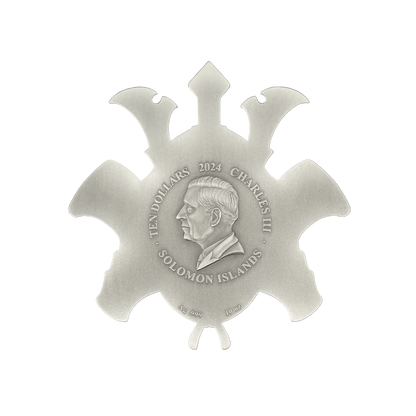 SAMURAI HELMET 10 Oz Silver Coin $10 Solomon Islands 2024