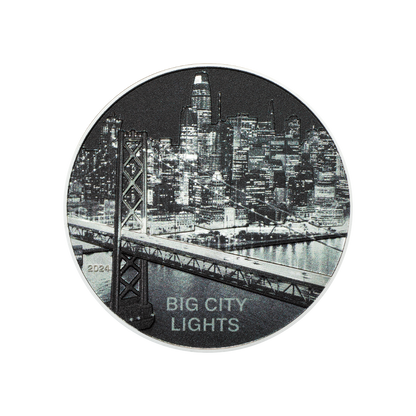 SAN FRANCISCO Big City Lights 1 Oz Silver Coin $5 Cook Islands 2024