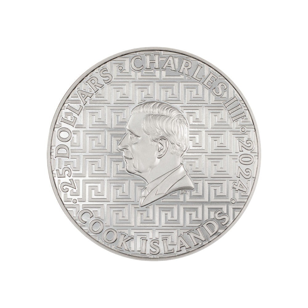 SANTORINI Bucket List 5 Oz Silver Coin $25 Cook Islands 2024