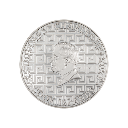 SANTORINI Bucket List 5 Oz Silver Coin $25 Cook Islands 2024