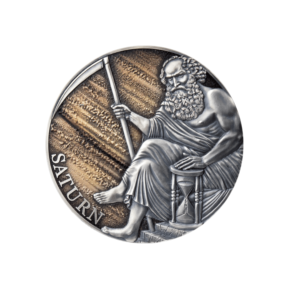 SATURN Planets and Gods 3 Oz Silver Coin 3000 Francs Cameroon 2021