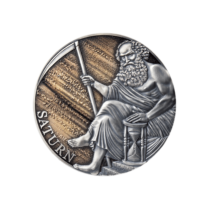 SATURN Planets and Gods 3 Oz Silver Coin 3000 Francs Cameroon 2021