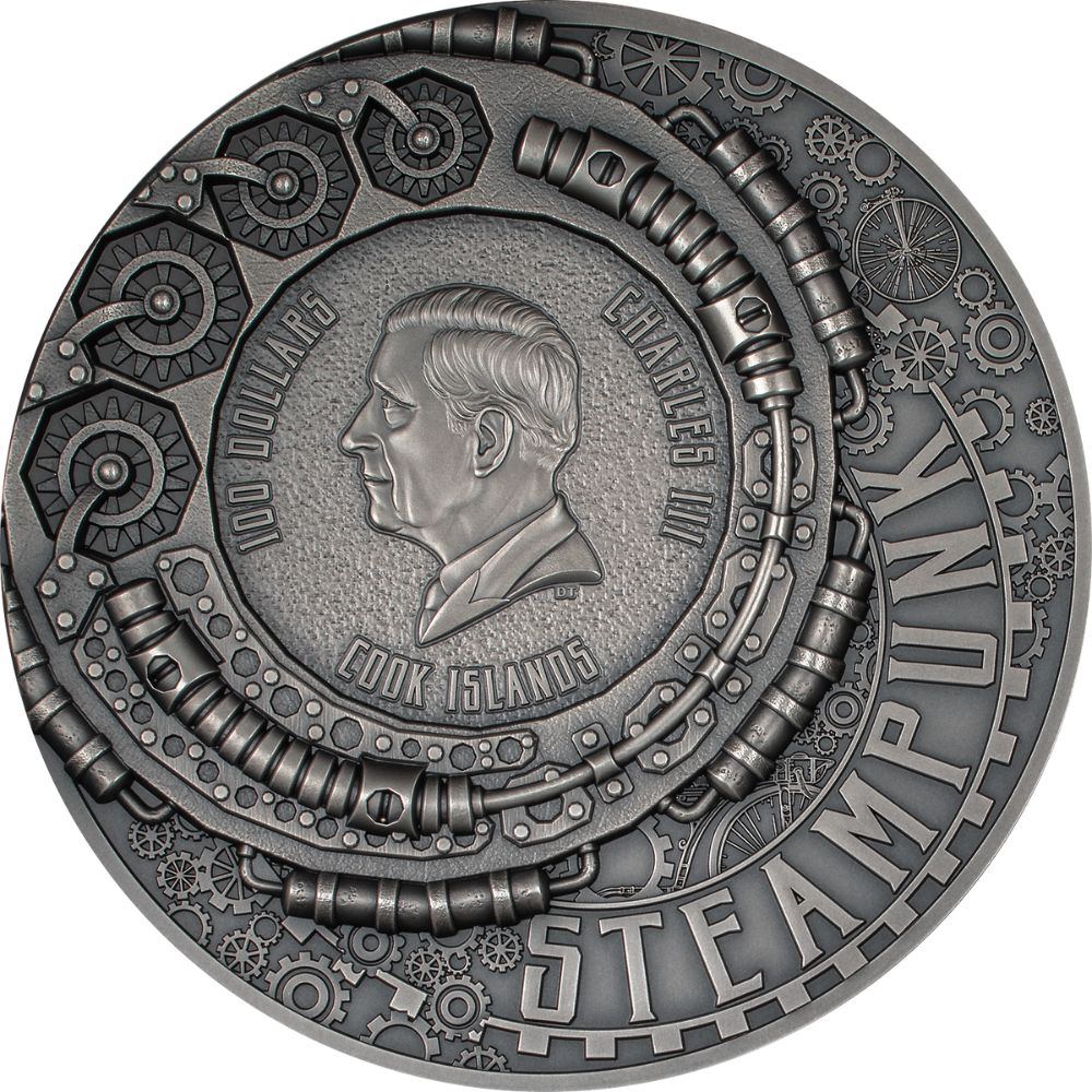 SCIENCE LAB Steampunk 1 Kg Kilo Silver Coin $100 Cook Islands 2025 - PARTHAVA COIN