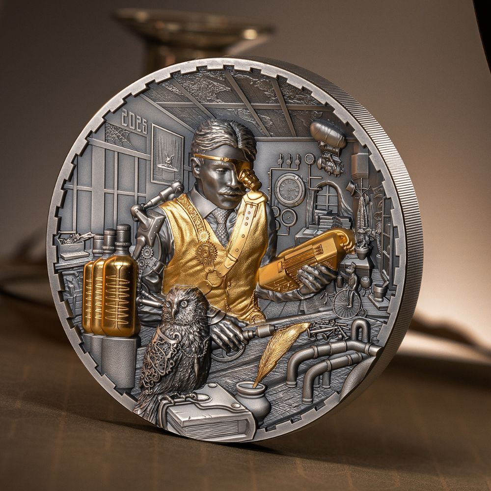 SCIENCE LAB Steampunk 1 Kg Kilo Silver Coin $100 Cook Islands 2025 - PARTHAVA COIN