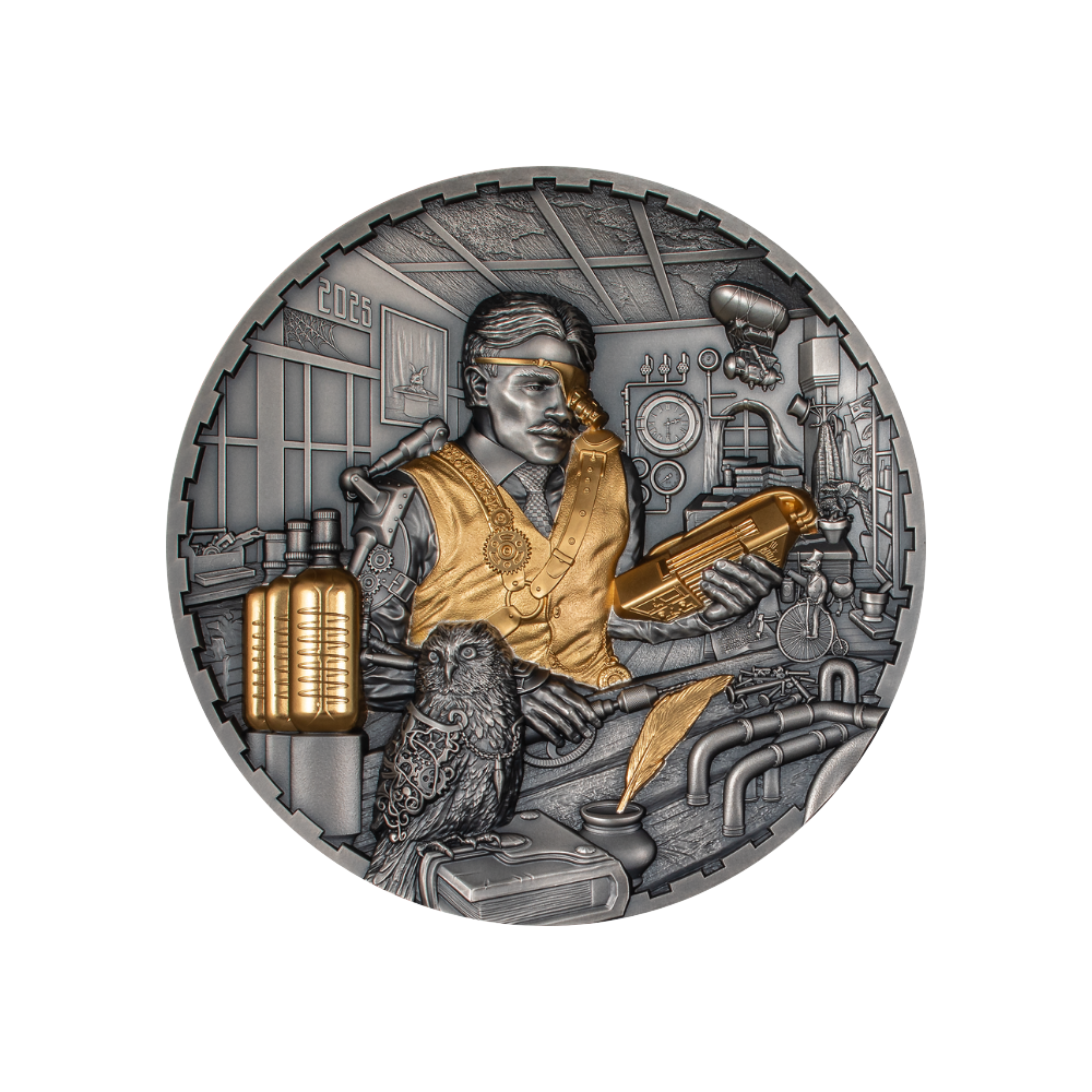 SCIENCE LAB Steampunk 1 Kg Kilo Silver Coin $100 Cook Islands 2025