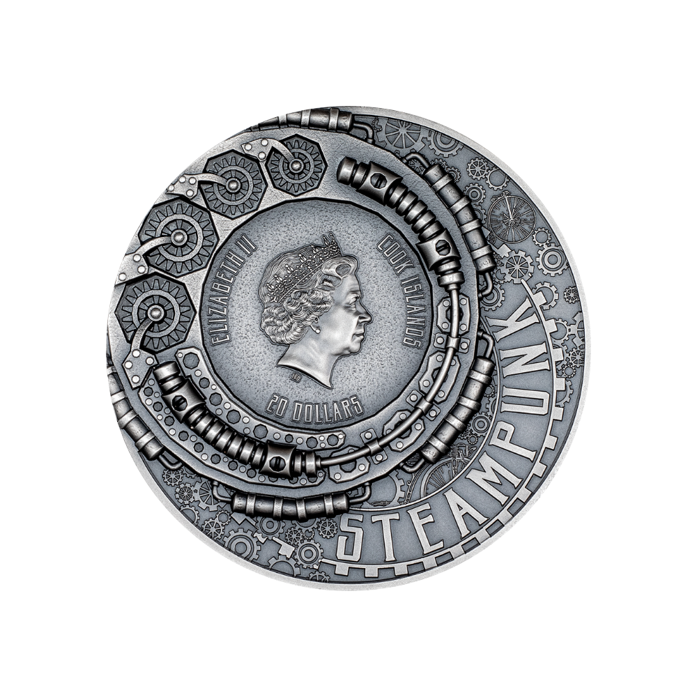 SCIENCE LAB Steampunk 3 Oz Silver Coin $20 Cook Islands 2023