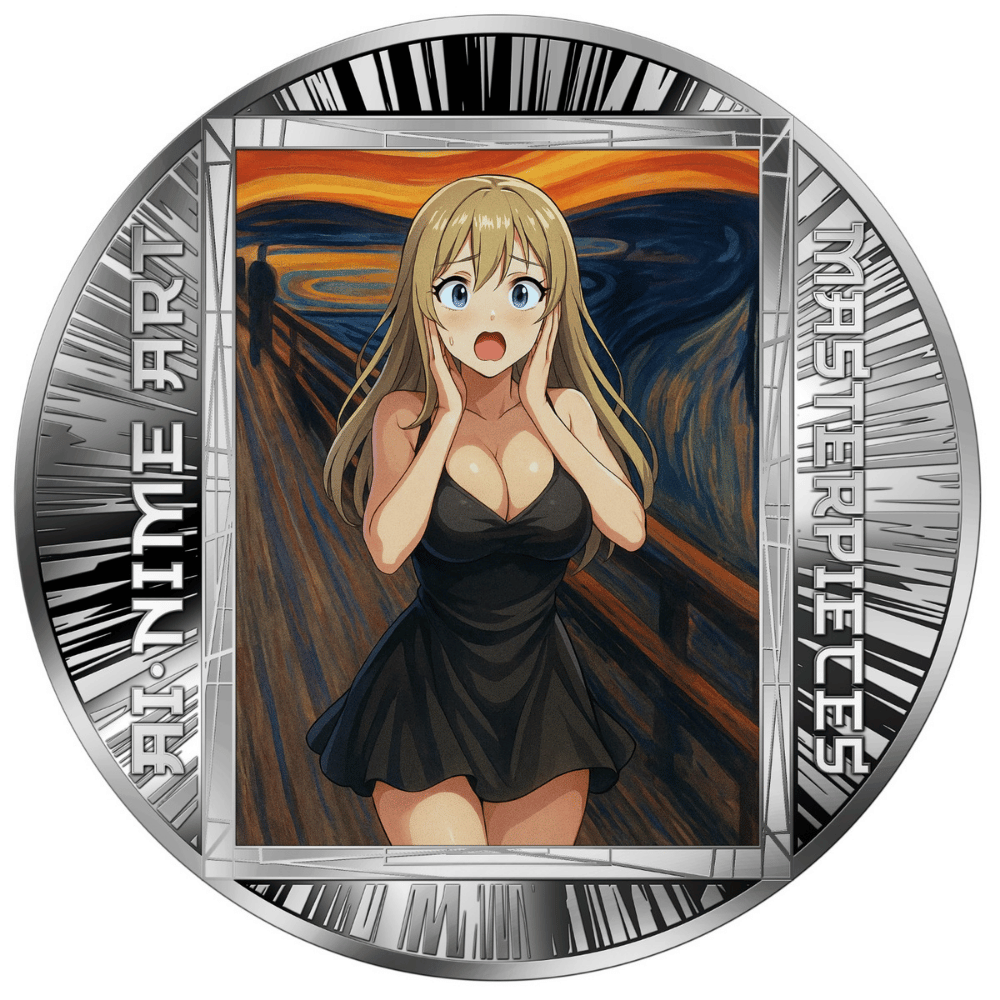 Scream AI-nime Art Masterpieces Silver Coin 2025 reverse popcoins parthava coin