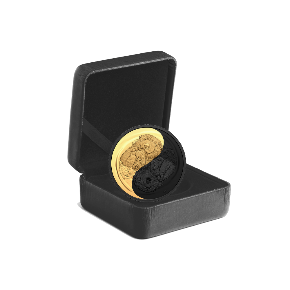 SEA OTTER Black and Gold Silver Coin $20 Canada 2022