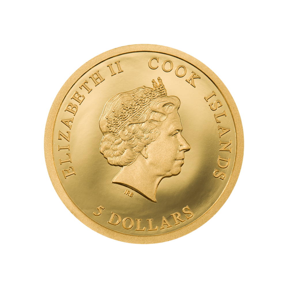 SENJUTSU Iron Maiden Gold Coin $5 Cook Islands 2022