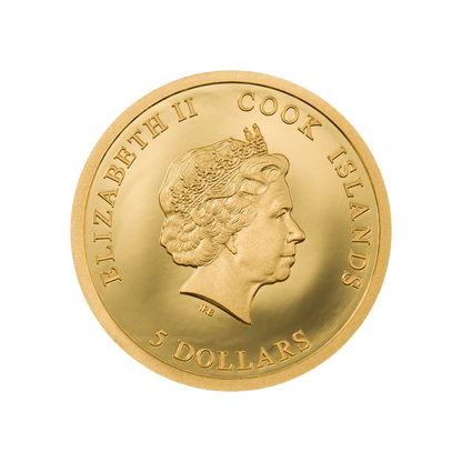 SENJUTSU Iron Maiden Gold Coin $5 Cook Islands 2022