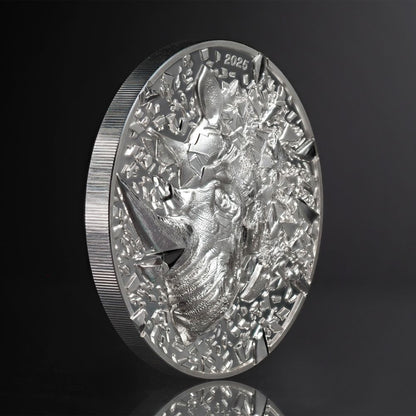 Silver Burst Rhino 3 Oz Silver Coin 2025