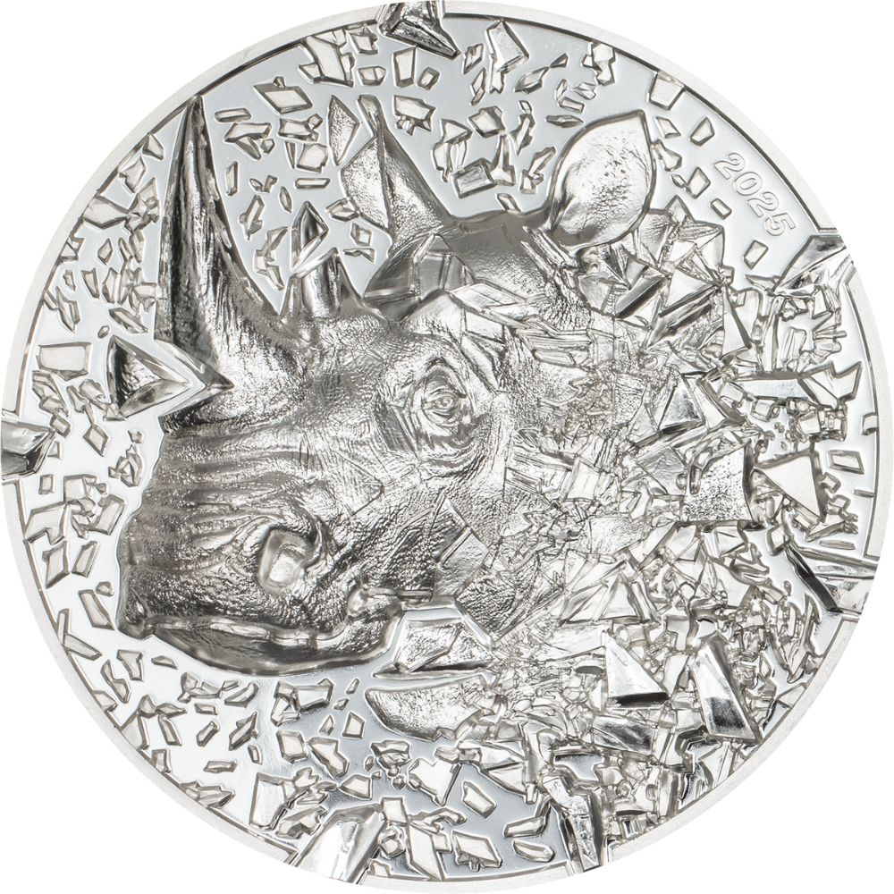 SILVER BURST Rhino 3 Oz Silver Coin 2025