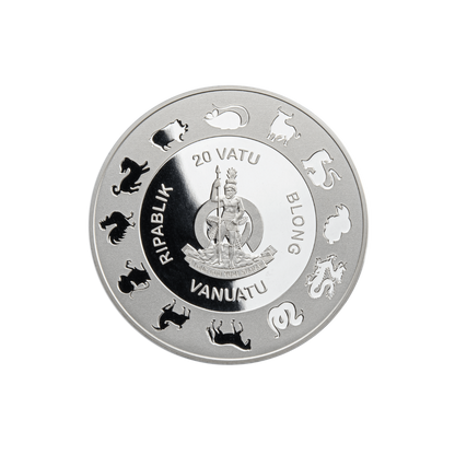 SNAKE Freshwater Pearl Chinese Lunar Year 1 Oz Silver Coin 20 Vatu Vanuatu 2025